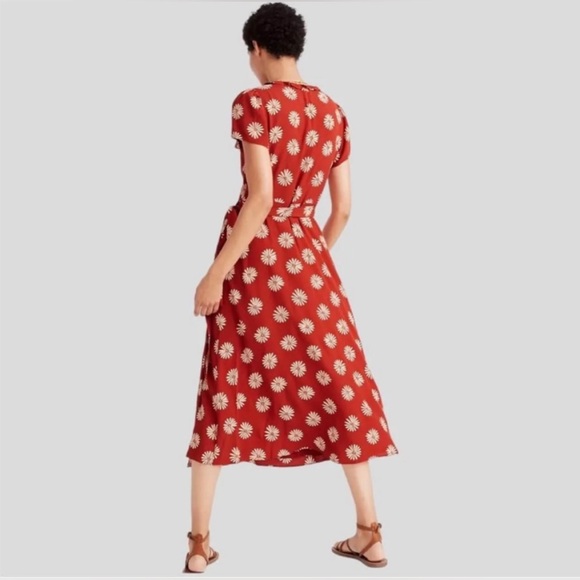 MADEWELL Ruffle-Edge Wrap Midi Dress in Daisy Daydream XS EXCELLENT CONDITION - Picture 3 of 6